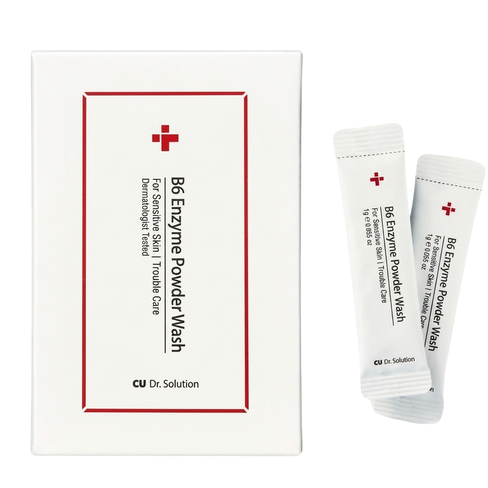 CU SKIN Dr. Solution B6 Enzyme Powder Wash Sachet 20х1g - Ензимна пудра у формі стіку з піридоксином та каламіном CU SKIN Dr. Solution B6 Enzyme Powder Wash Sachet 20х1g - Ензимна пудра у формі стіку з піридоксином та каламіном